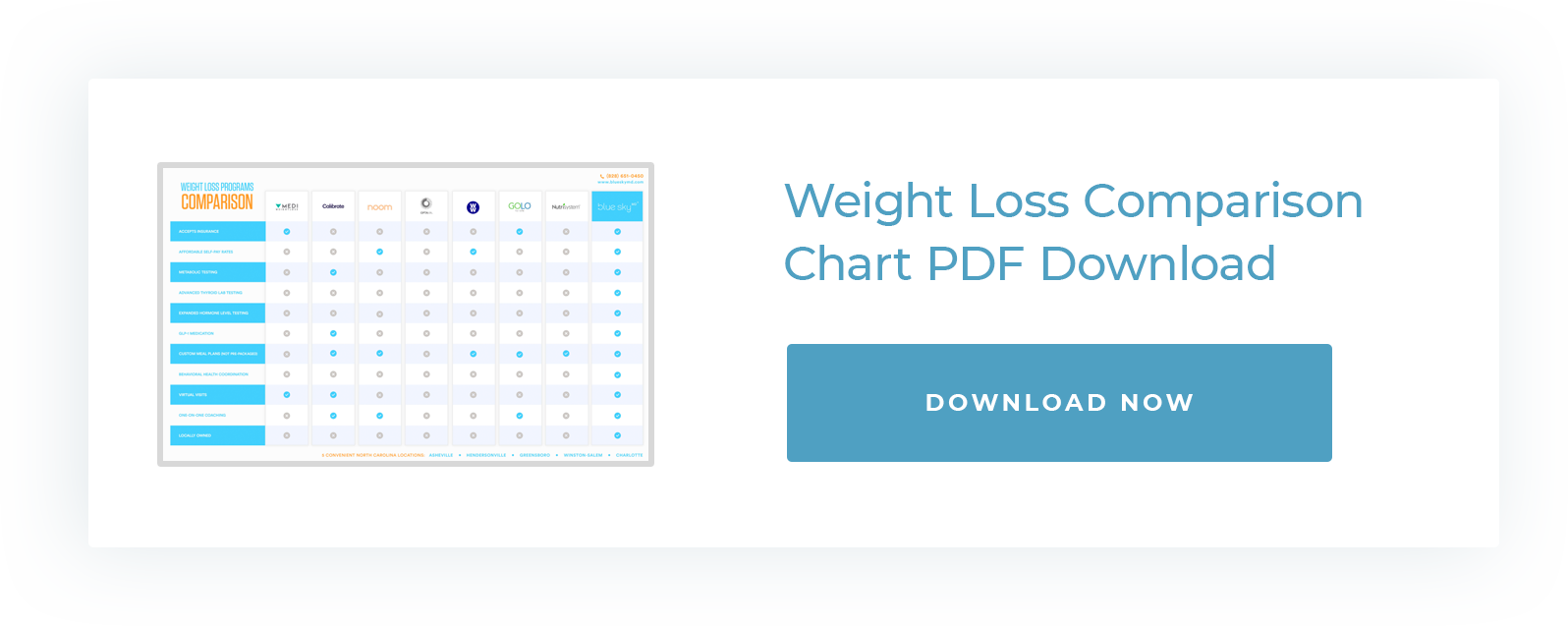 Weight Loss Comparison Chart PDF Download